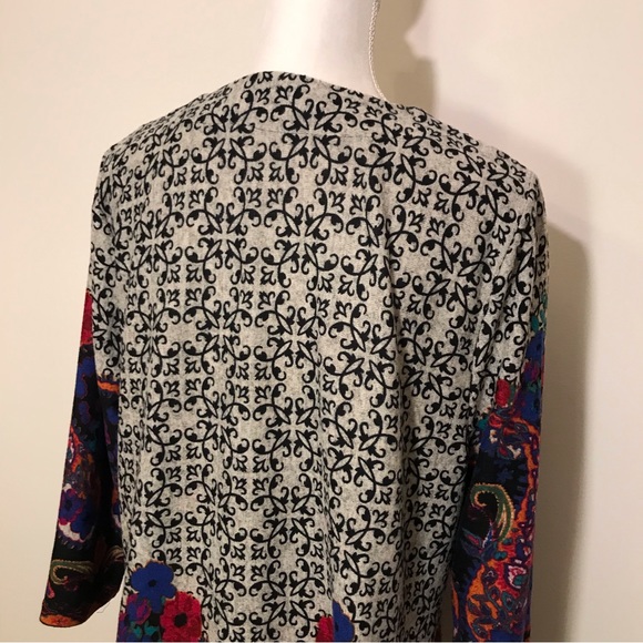 Creation Tunic Sweater Dress Floral Embroidered Long Sleeve Knit Stretch XXL - Picture 8 of 12